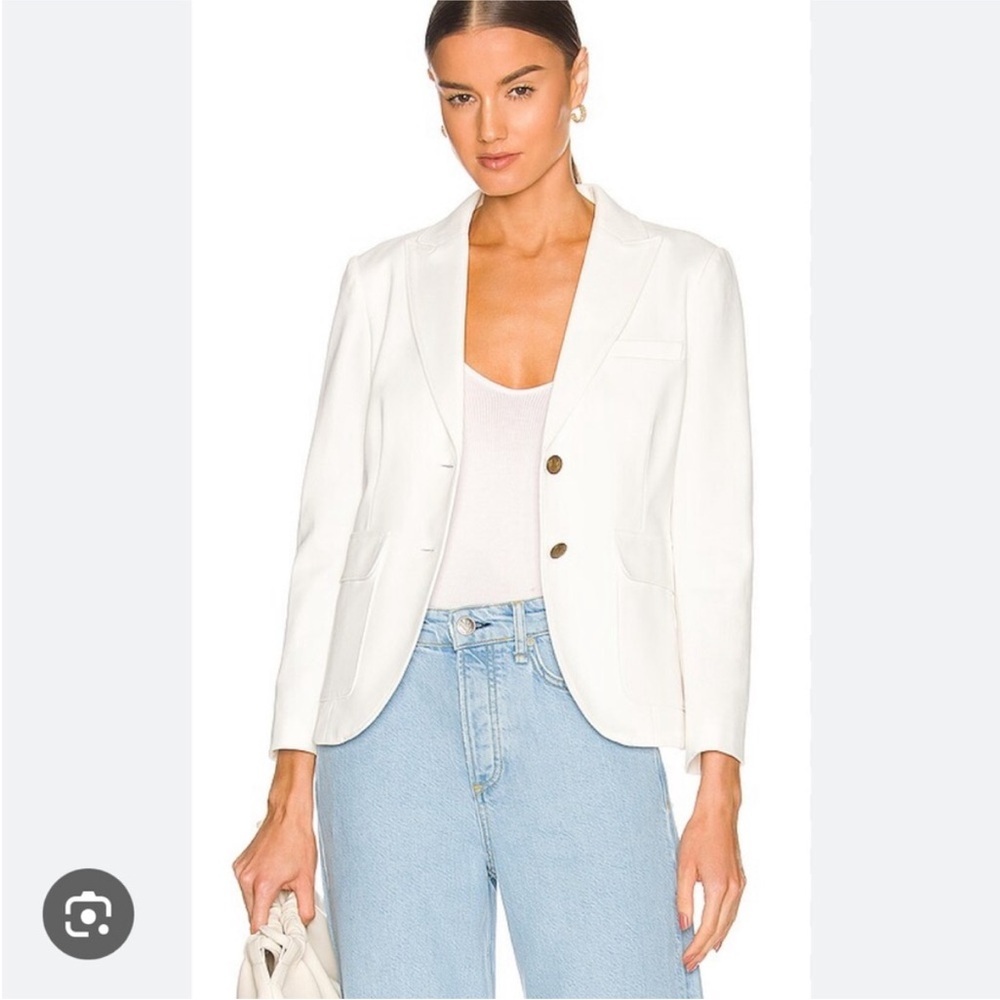 NWT Rag & Bone Nancy Knit Blazer White Size 2 Structured Stretch Jacket - Picture 10 of 12